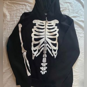 Phoebe Bridgers Black Skeleton Zip Up Hoodie skull hand zipper pull M